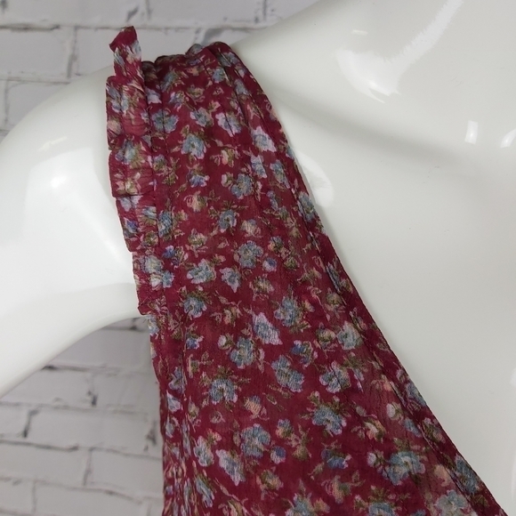 AMERICAN eagle boho floral red tank top - Picture 8 of 11